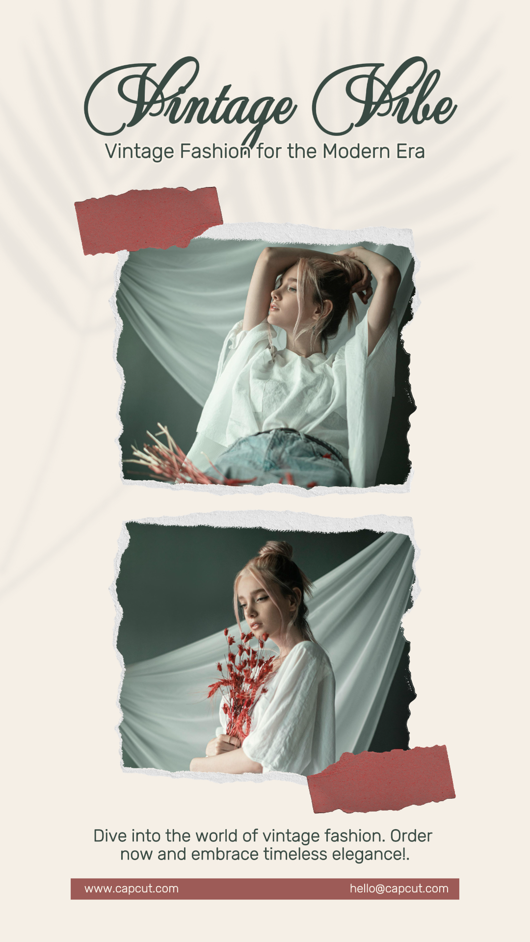 Minimalistische Collage - Marketing-Poster TikTok Kleidung und Schuhe