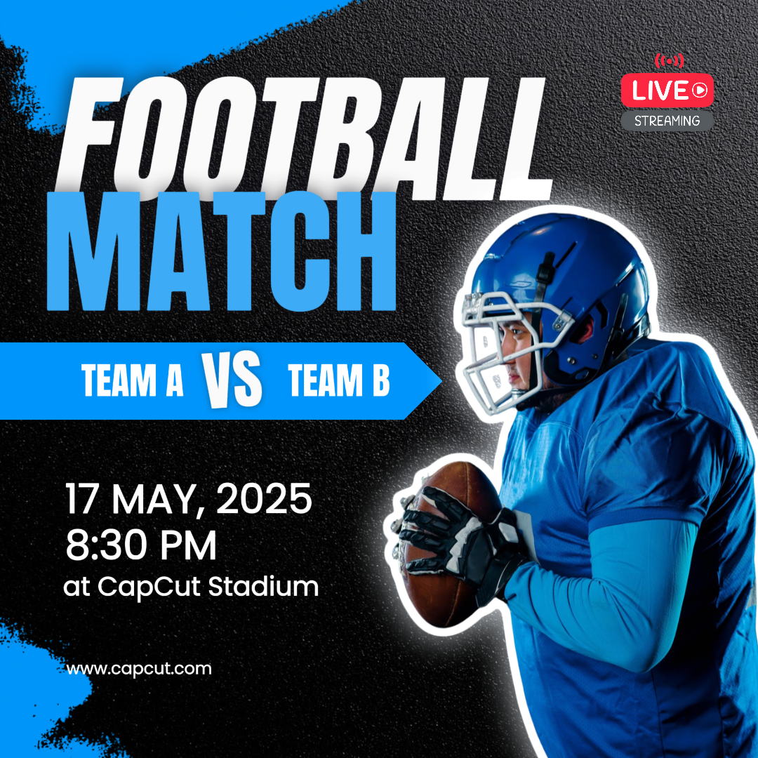 Futebol Match - Creative Poster Match Day Instagram Post Blue