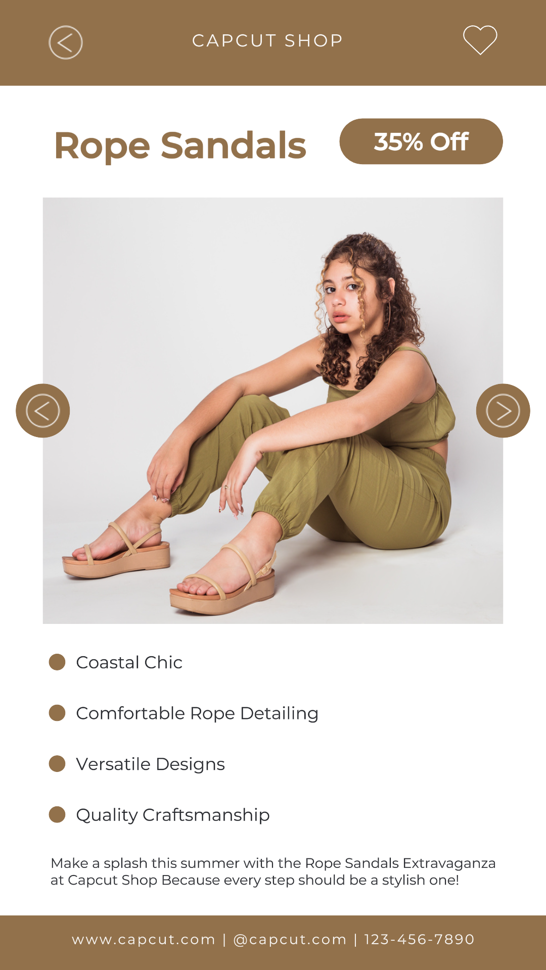 História do Instagram da promoção de sandálias de moda