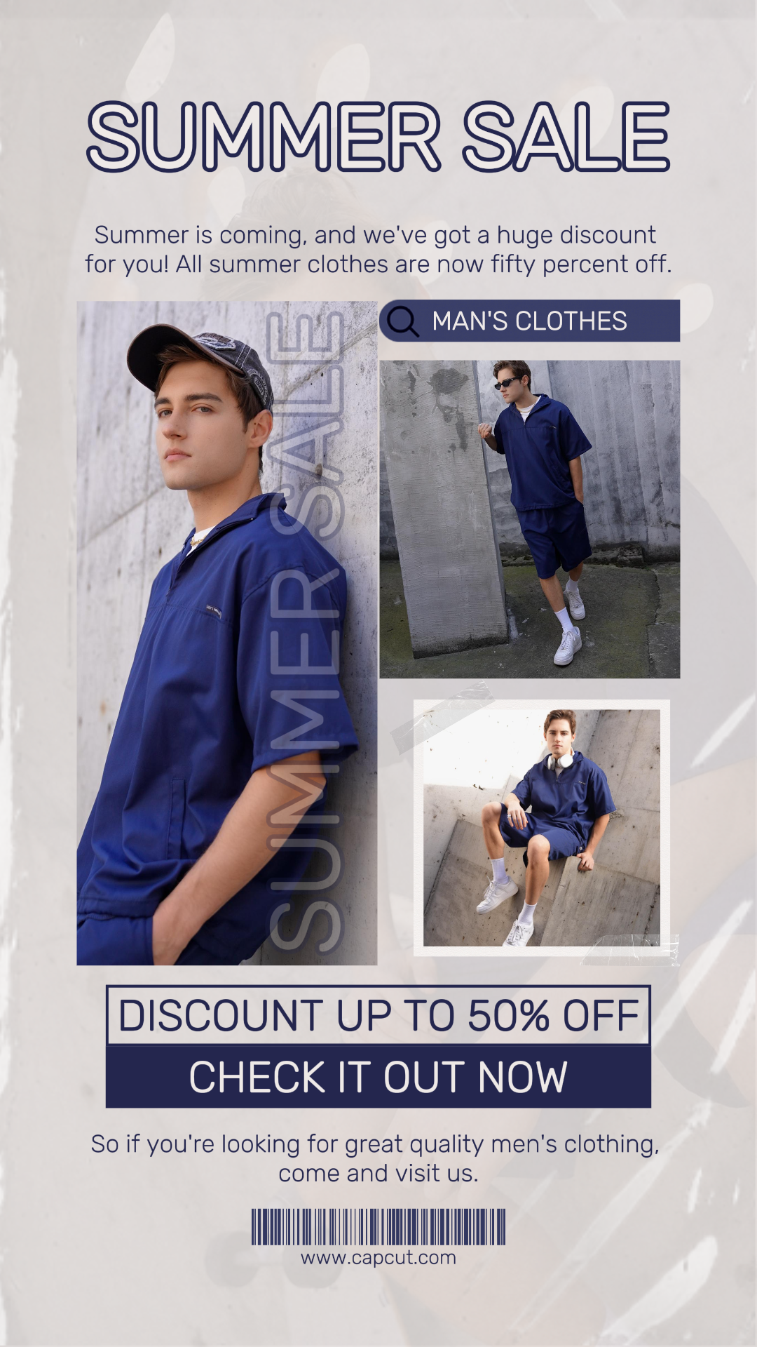 MINIMALIST COLLAGE MARKETING POSTER GENERAL INDUSTRY MAN'S CLOTHES TIKTOK STYLE