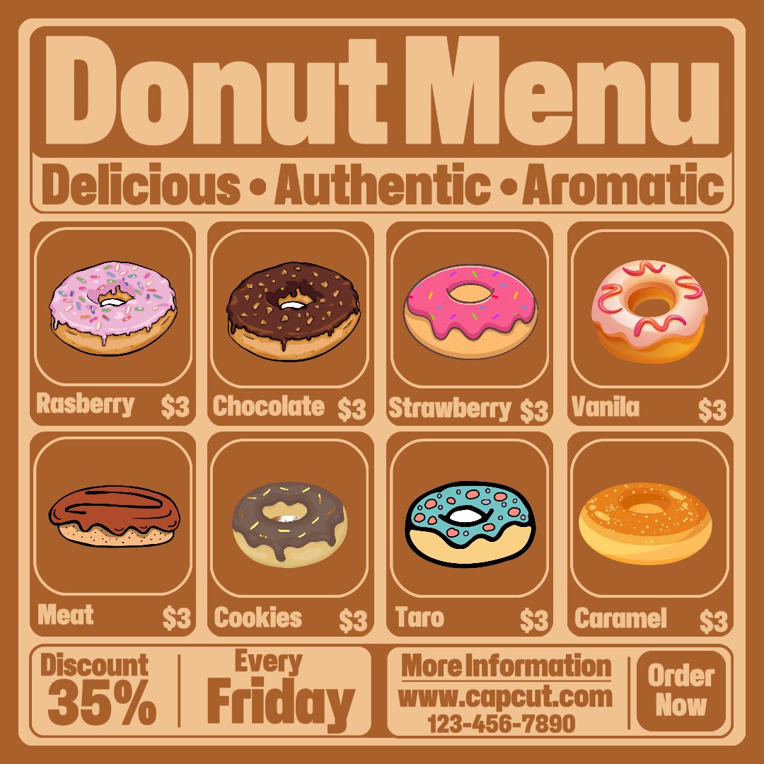 Food Donut Menu Instagram Post