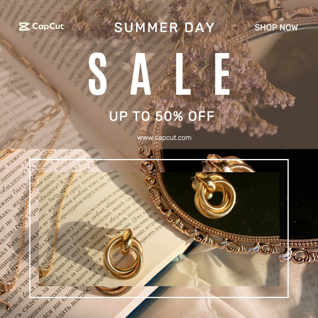 Bijoux et accessoires - Affiche marketing Photo minimaliste Instagram Post