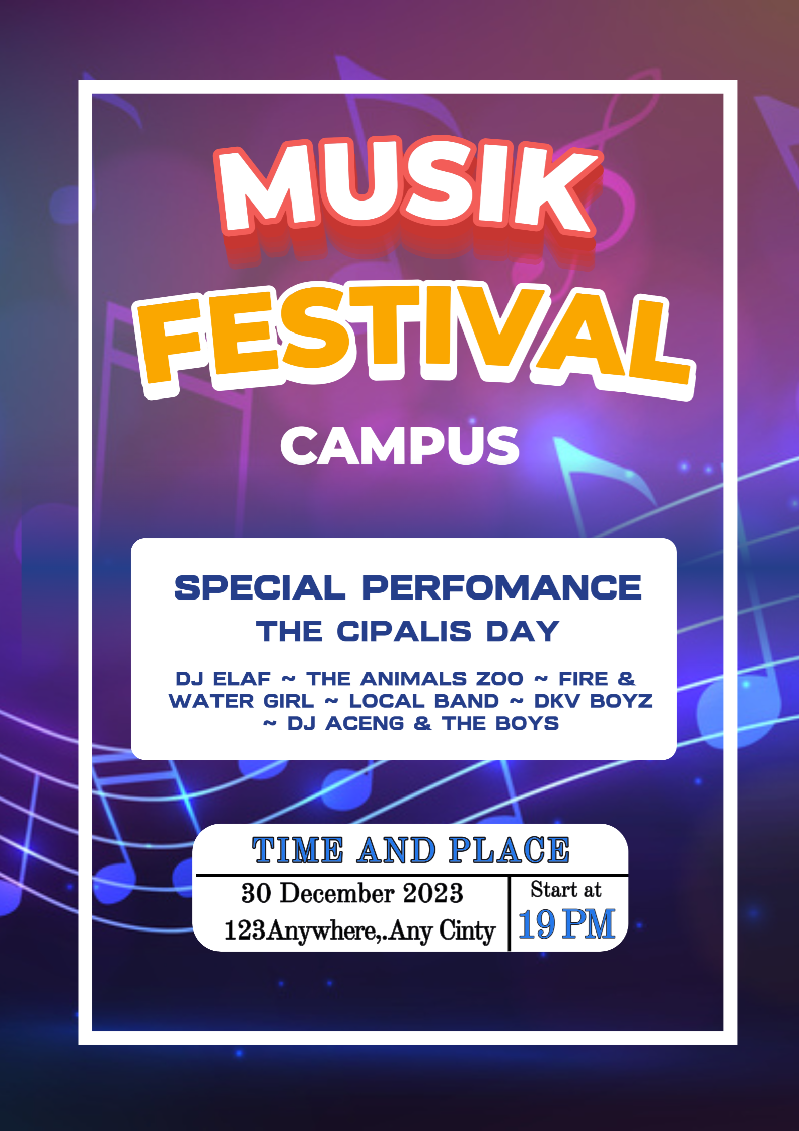 Non-marketing Music Festival Poster