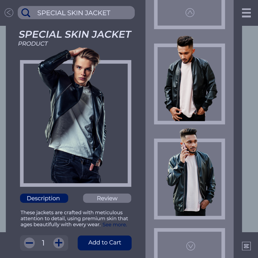 Promoción de la aplicación Chaqueta de piel especial Publicación de Instagram
