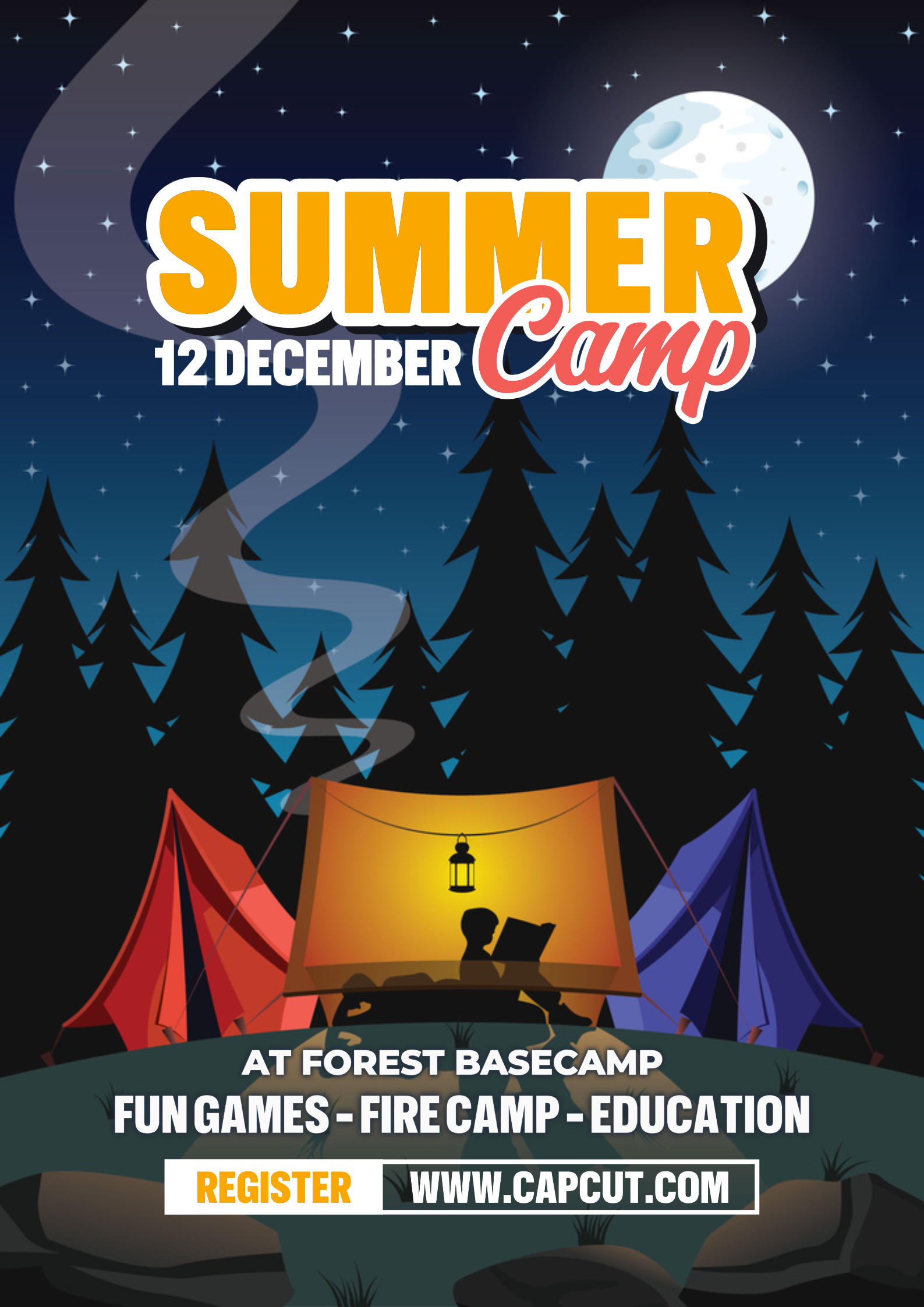 Póster del campamento de verano
