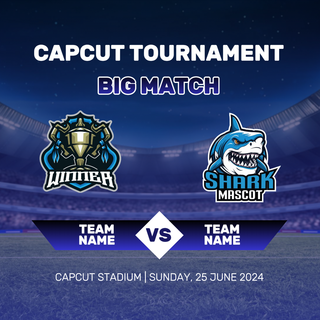 TORNEIO DE FUTEBOL ESPORTIVO E PARTIDA PÔSTER CRIATIVO INSTAGRAM PÓS TEMA AZUL