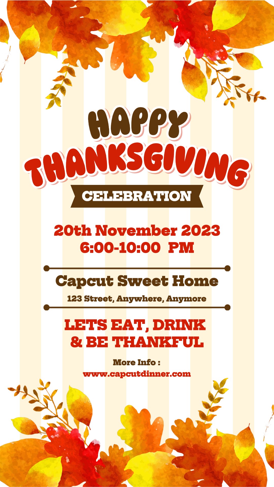 Thanksgiving Celebration Instagram Story