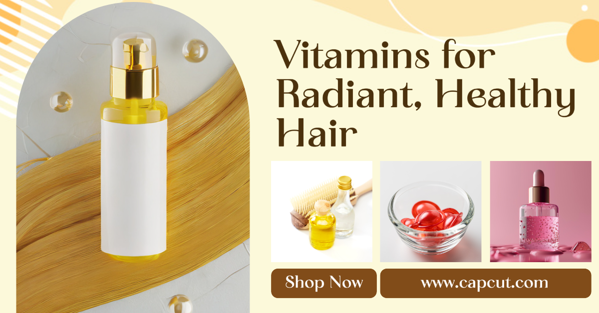 Design von Körperpflegeprodukten, Vitamin-Serum für das Haar, Facebook App Ads