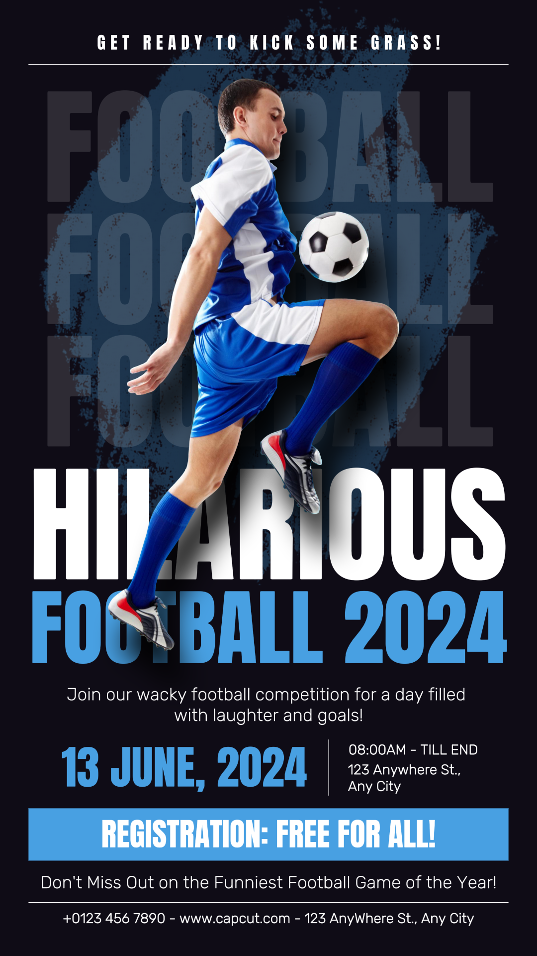 Poster Pemasaran Pertandingan Sepak Bola Menyenangkan Promosi Sepak Bola Kisah Instagram Gaya Modern