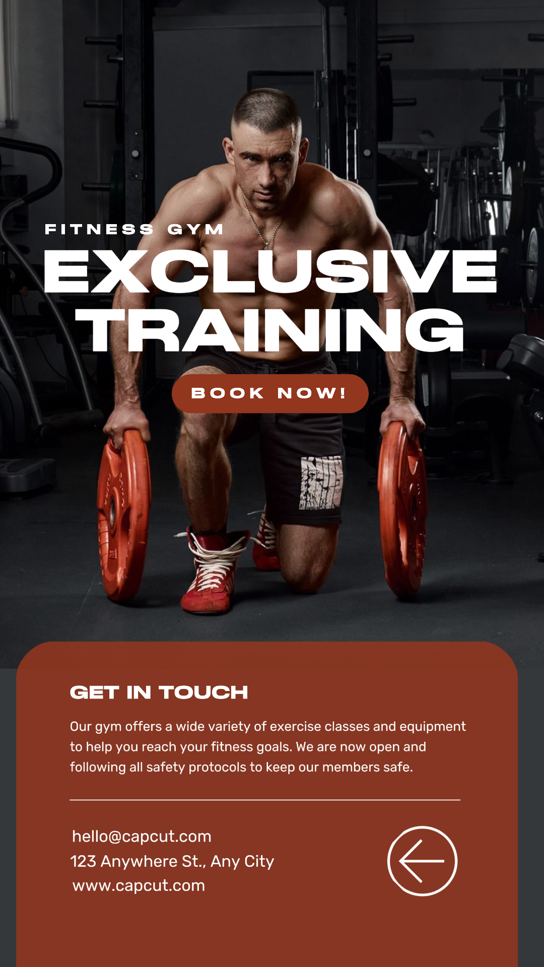 workout and fitness gym instagram story