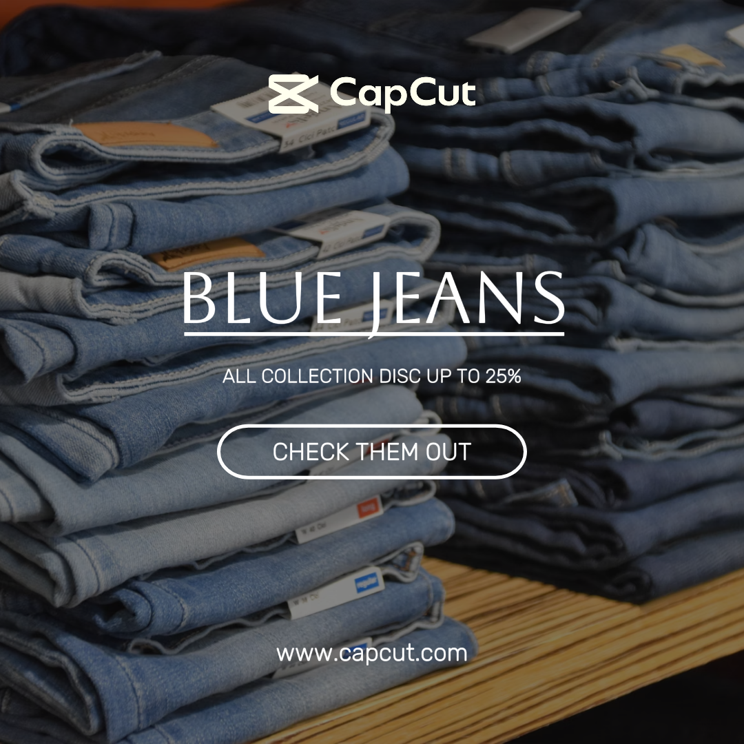 Clothing and Shoes Marketing Instagram Post Promotion Blue Jeans