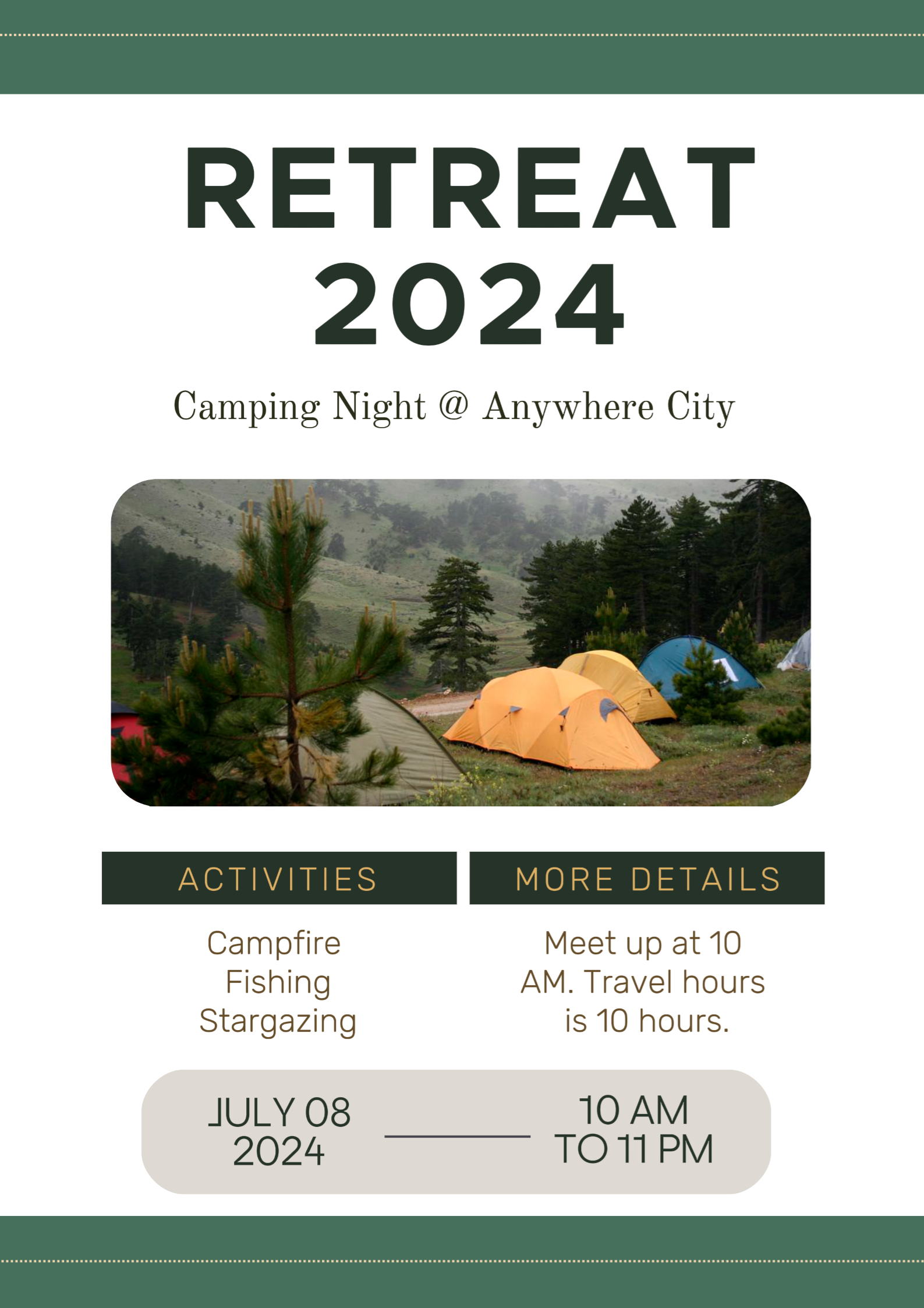 Educación - Viaje de retiro nocturno en el campus