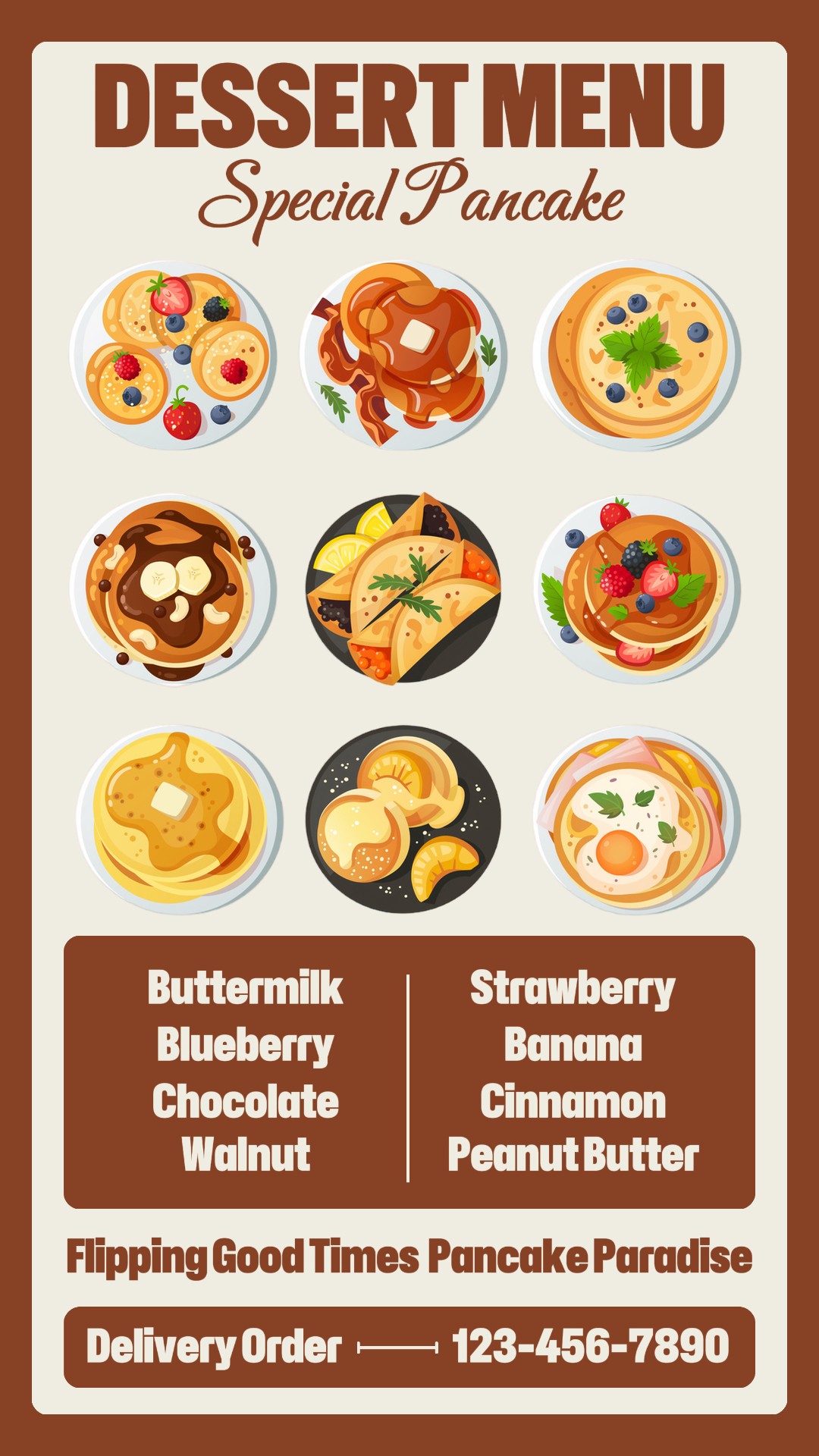 Food Dessert Menu Special Pancake Instagram Story