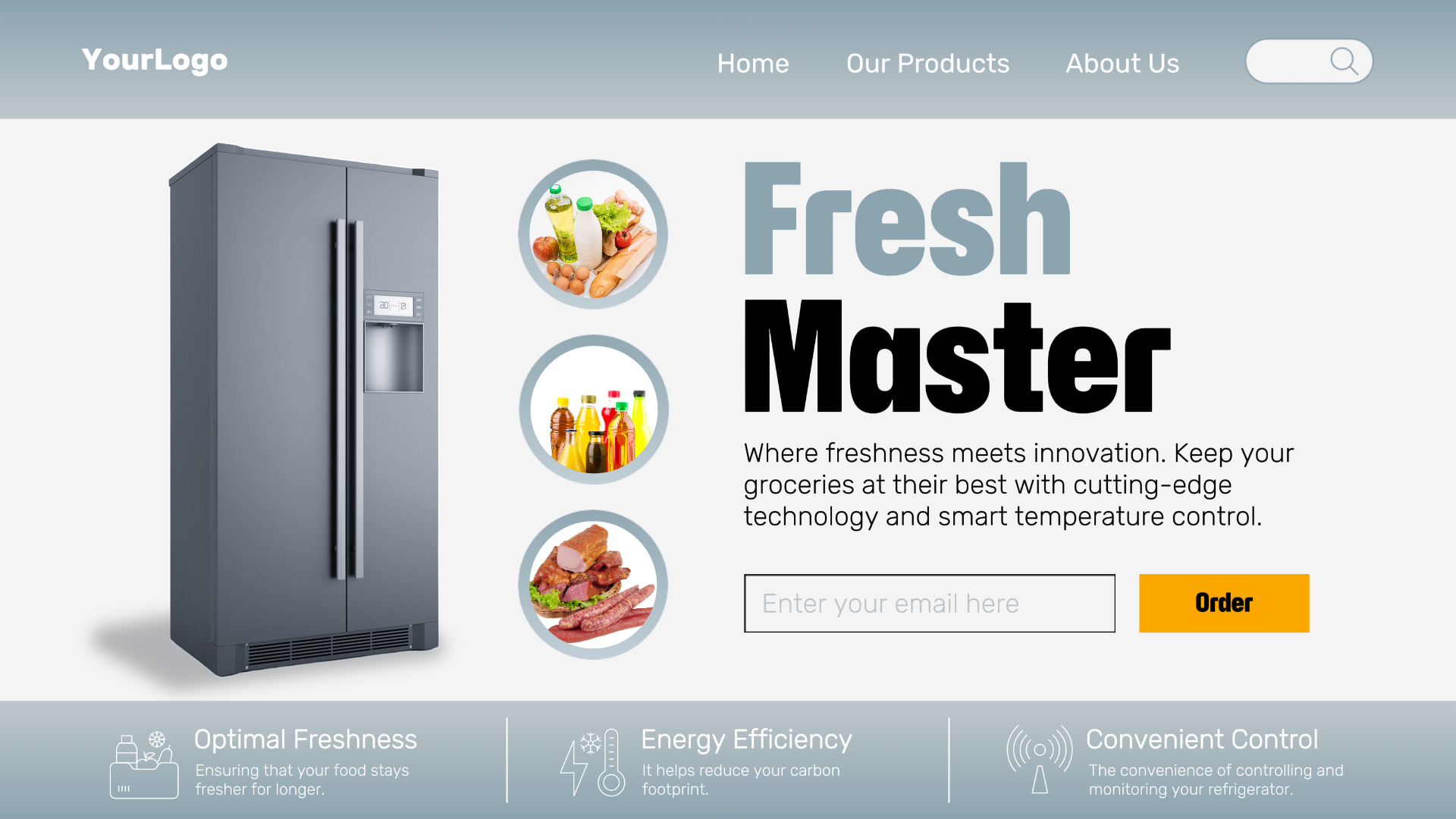 Electronics Smart Fridge Promo Page