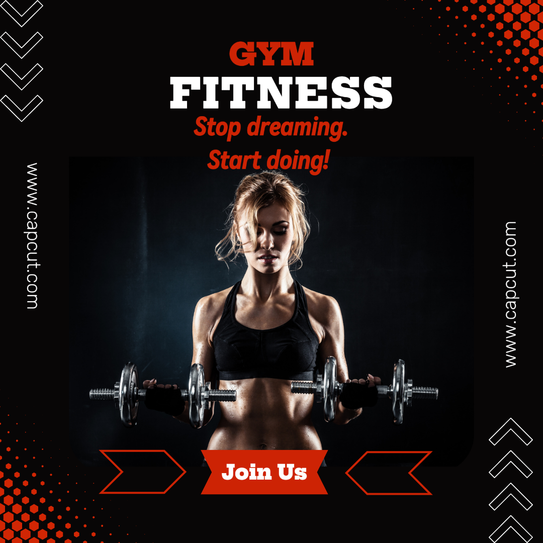 Fitness - Poster instagram post red black