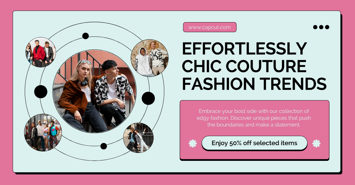 Facebook Ads Marketing Poster Banner Blickfang Stil Kleidung Rosa