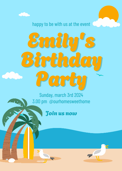 Non-marketing Birthday Invitation