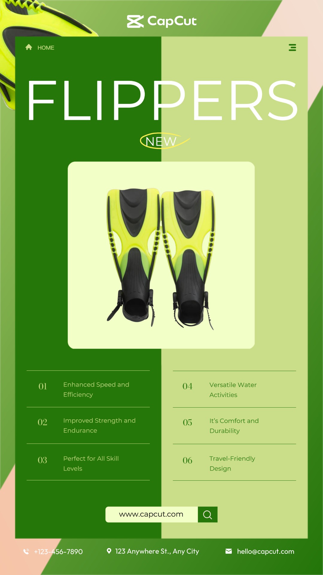 Motion Flipper of foot show Style minimaliste