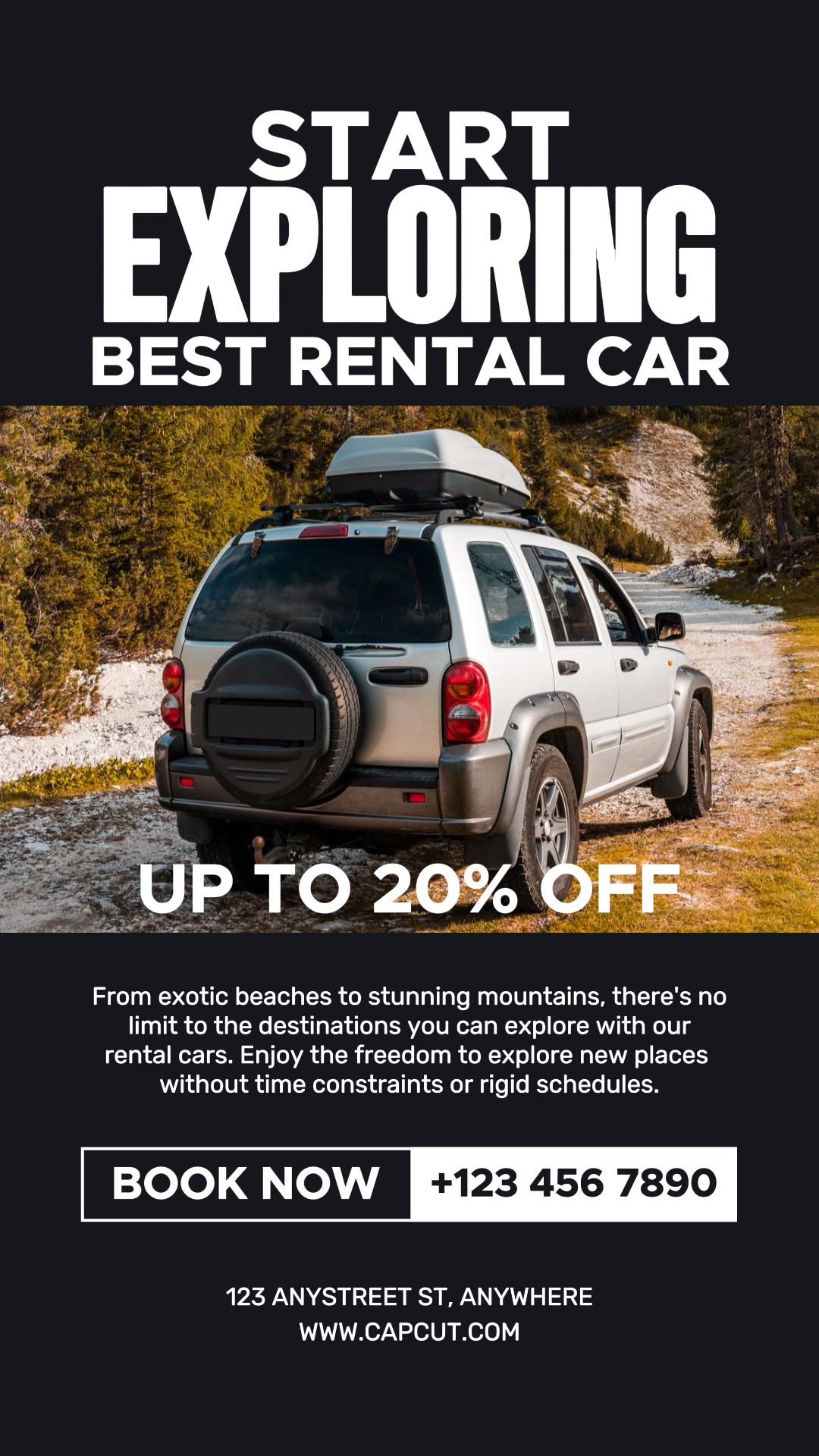 Mobil - Poster Pemasaran Menjelajahi Mobil Sewa