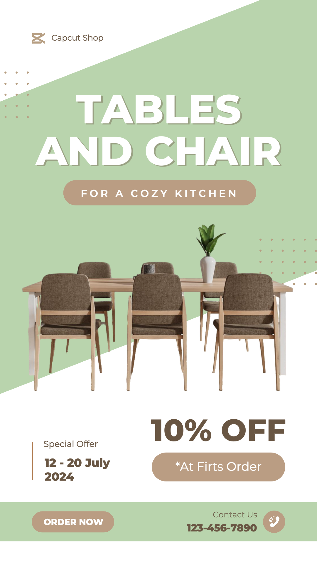 Poster Pemasaran Furnitur Rumah Tangga Instagram Story Green Minimaliist