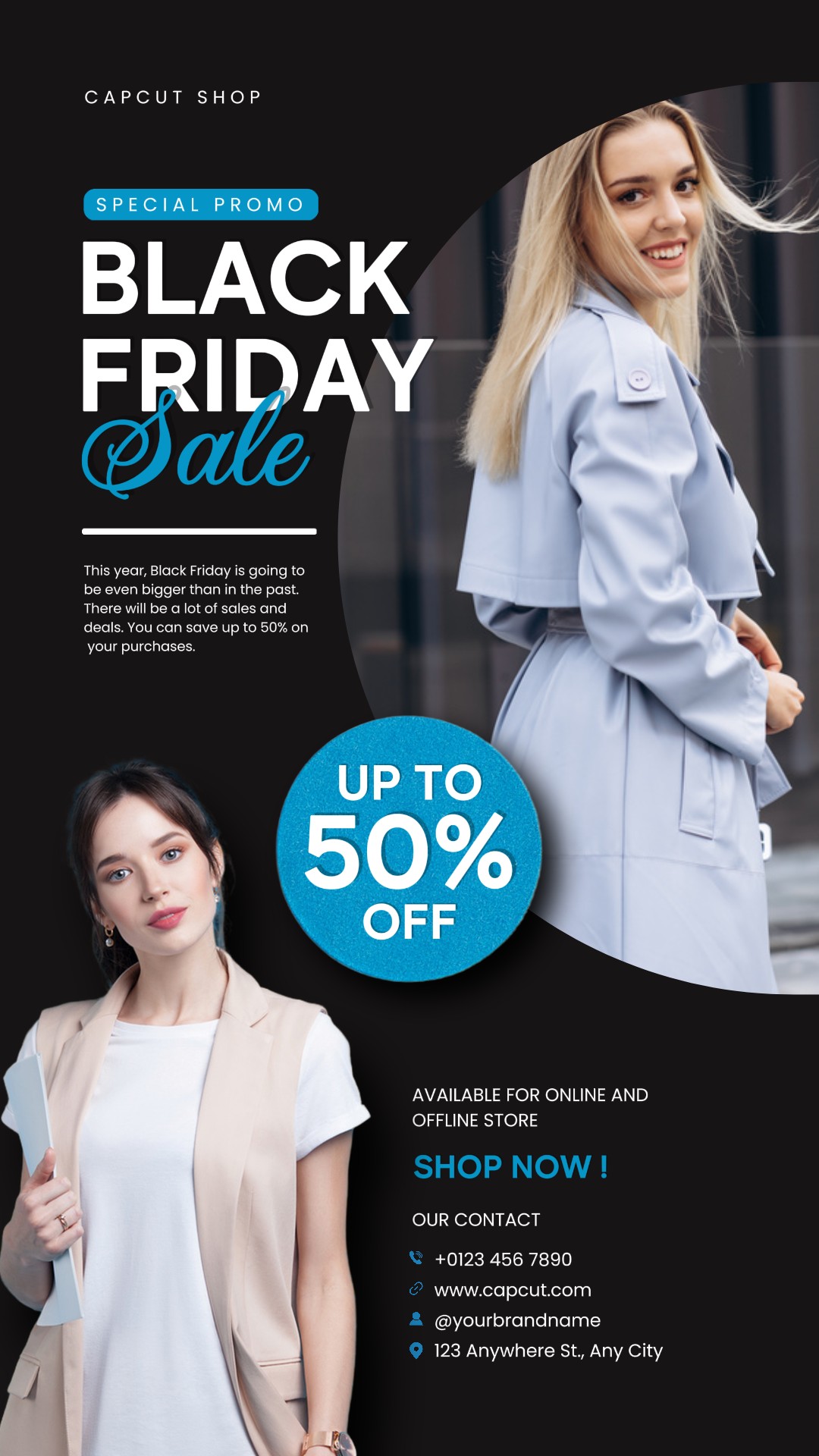 História do Instagram da Black Friday Fashion Sale