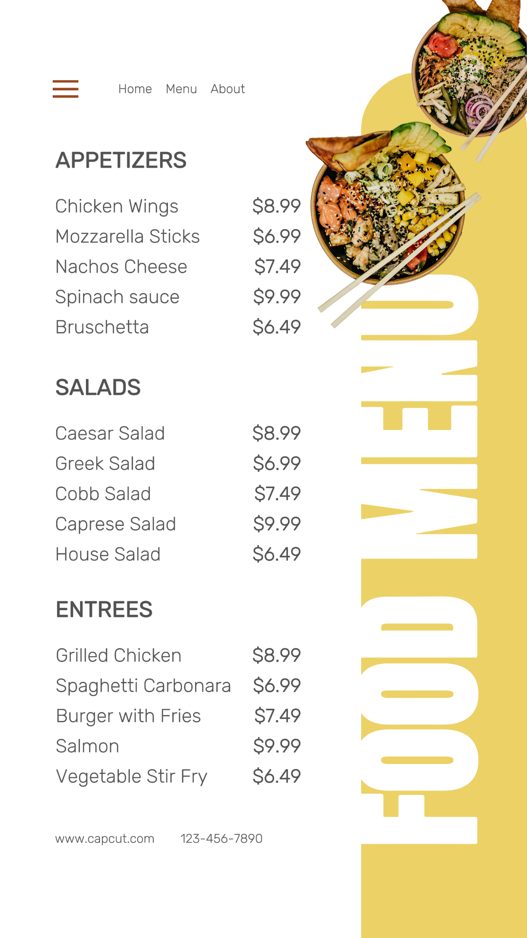 Food Restaurant Menu Instagram Story