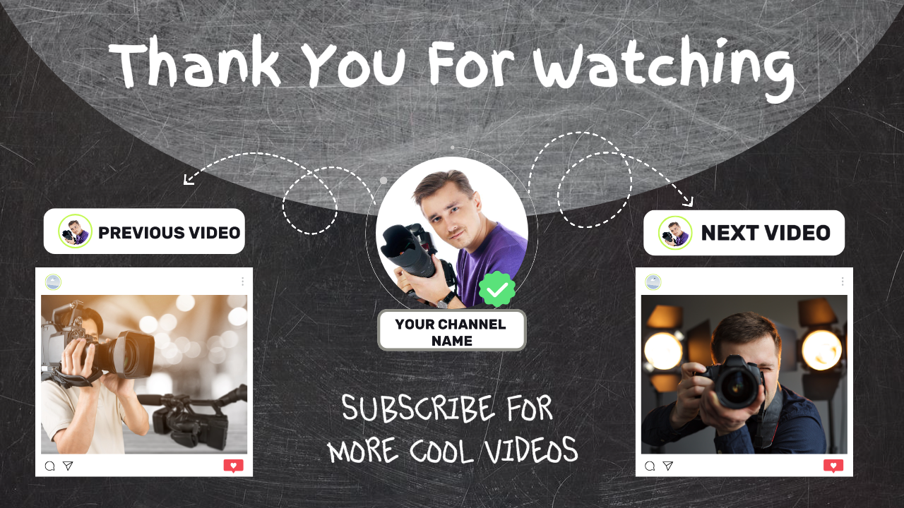 Arrière-plan de tableau noir pour l'écran de fin de YouTube