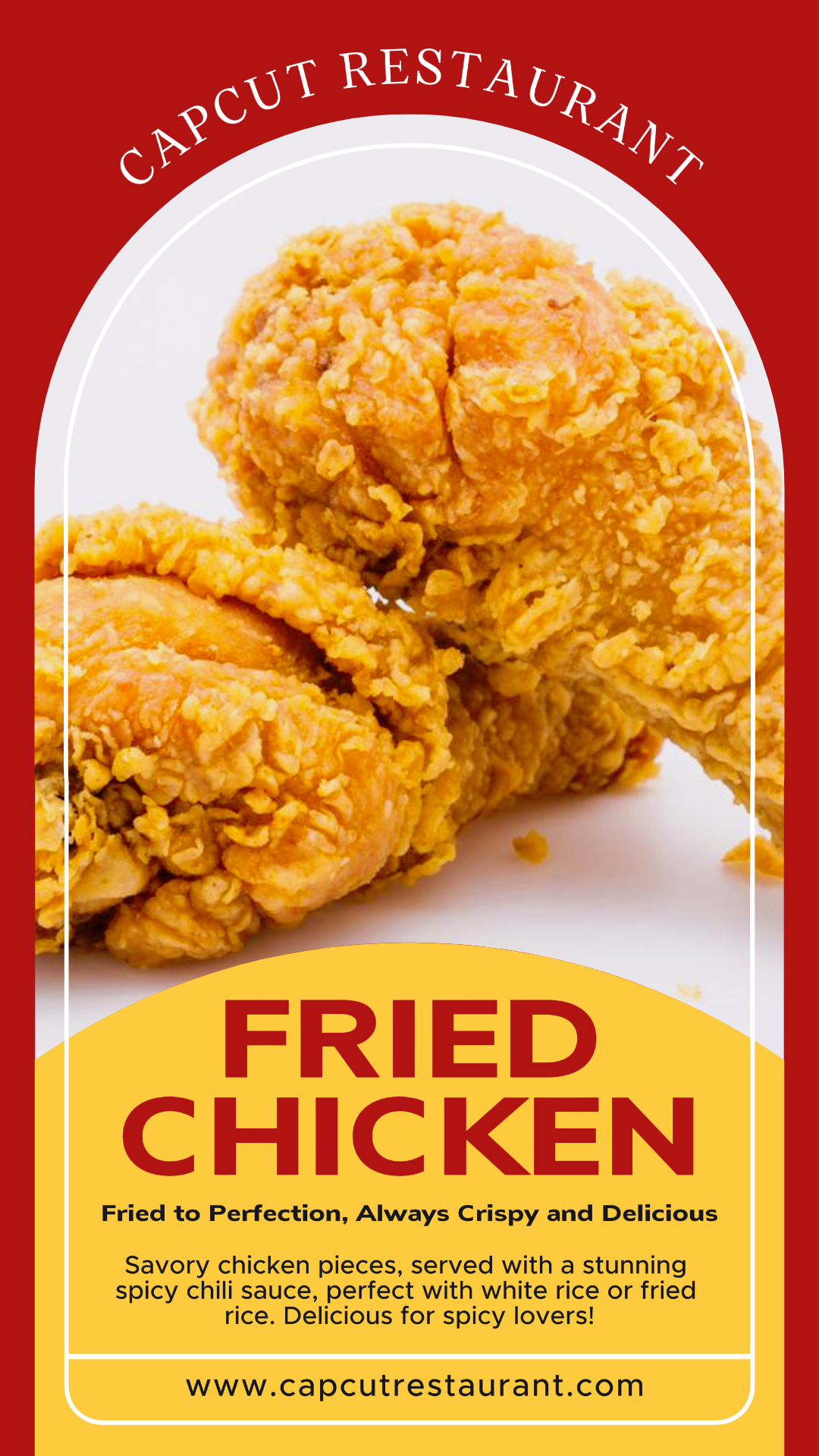 Promotion d'affichage de produits de poulet frit TikTok