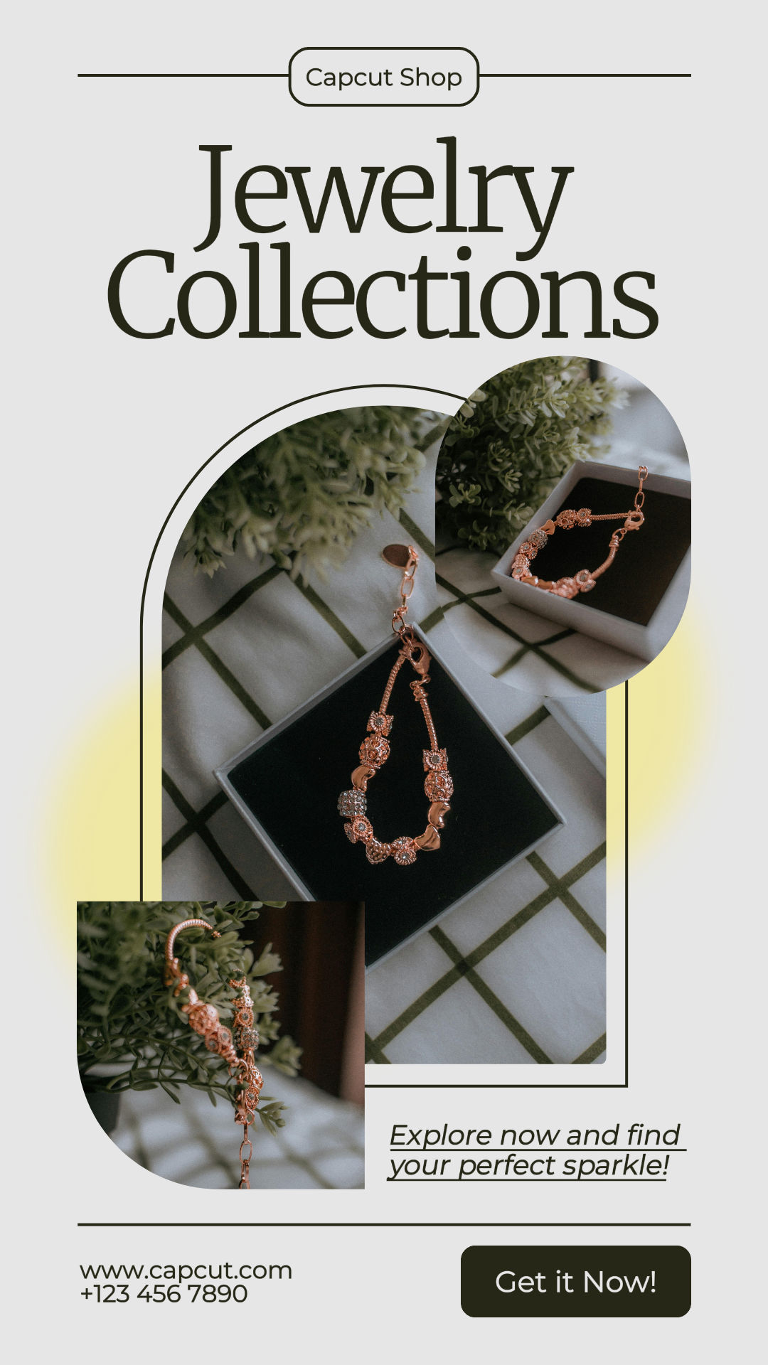 Jewelry and accessories - Marketing Poster New Jewelry Instagram Story Beige