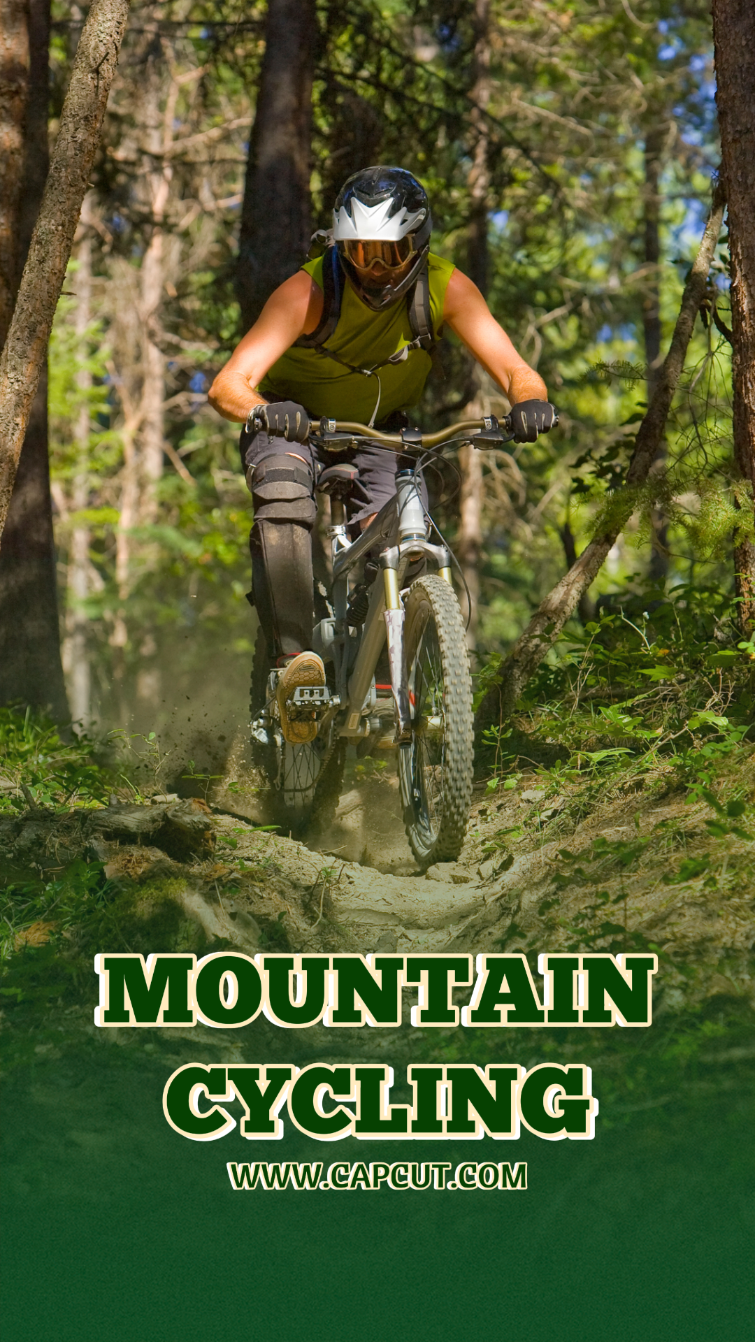 Sports and Match mountain Cycling Creative Poster Instagram Story Green
