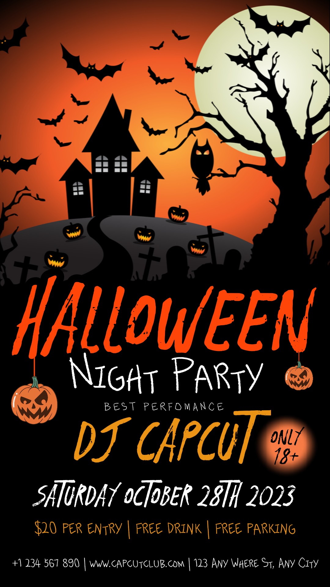 Halloween Night Party Entertainment Insta Story