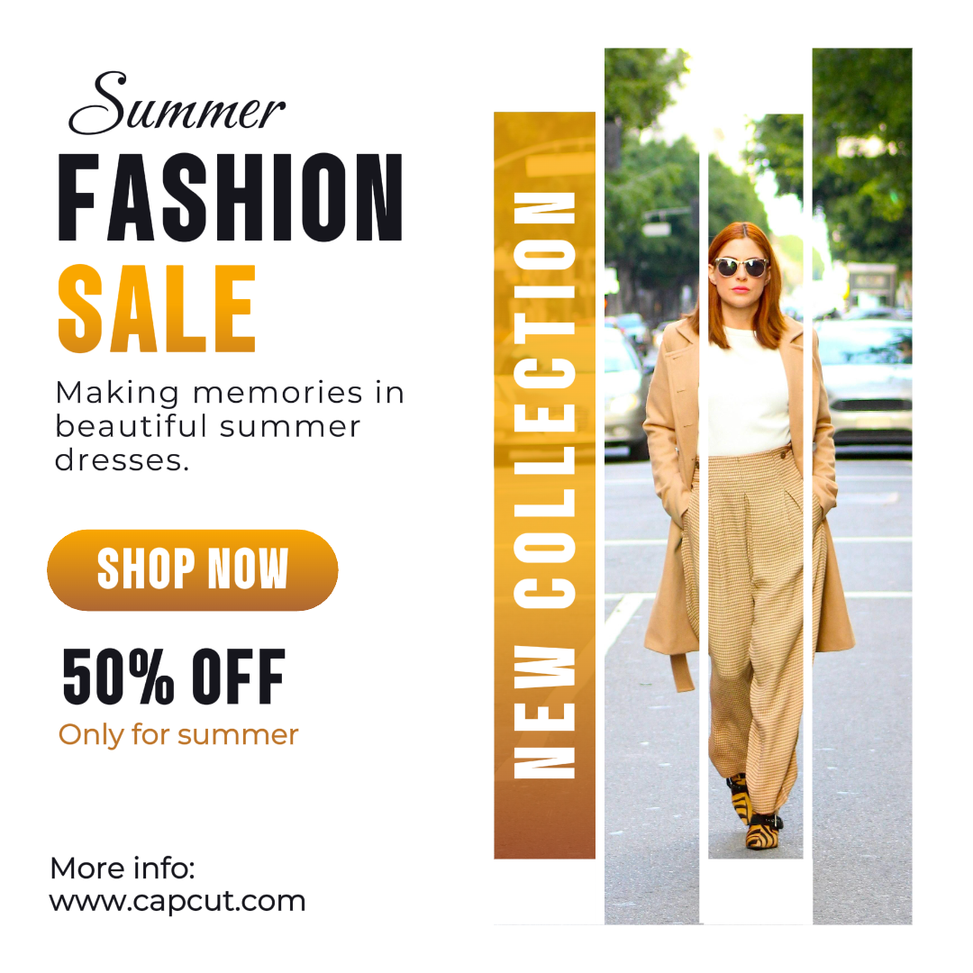 Venta De Moda Ropa y zapatos Exhibición De Productos Instagram Post Amarillo Y Negro Minimalista