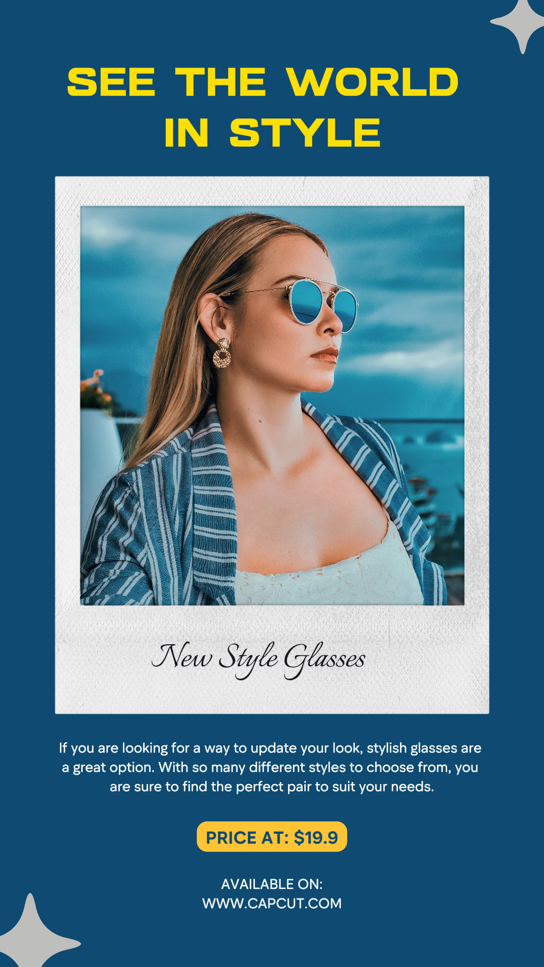 Fashion glasses product display instagram post