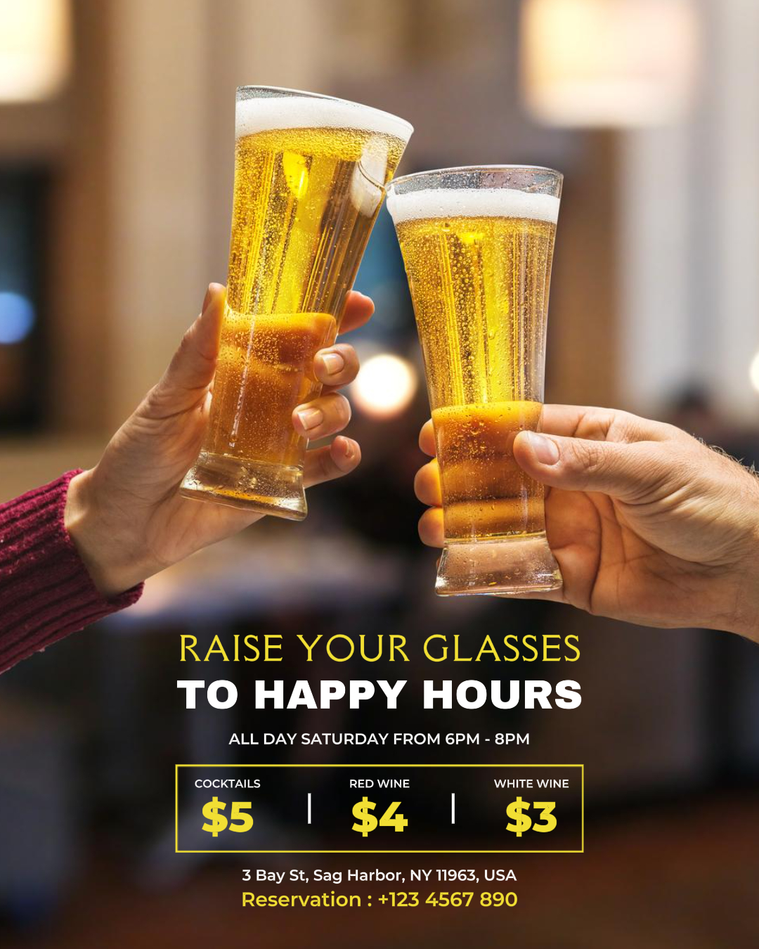 Raise Glasses Happy Hours Promotion