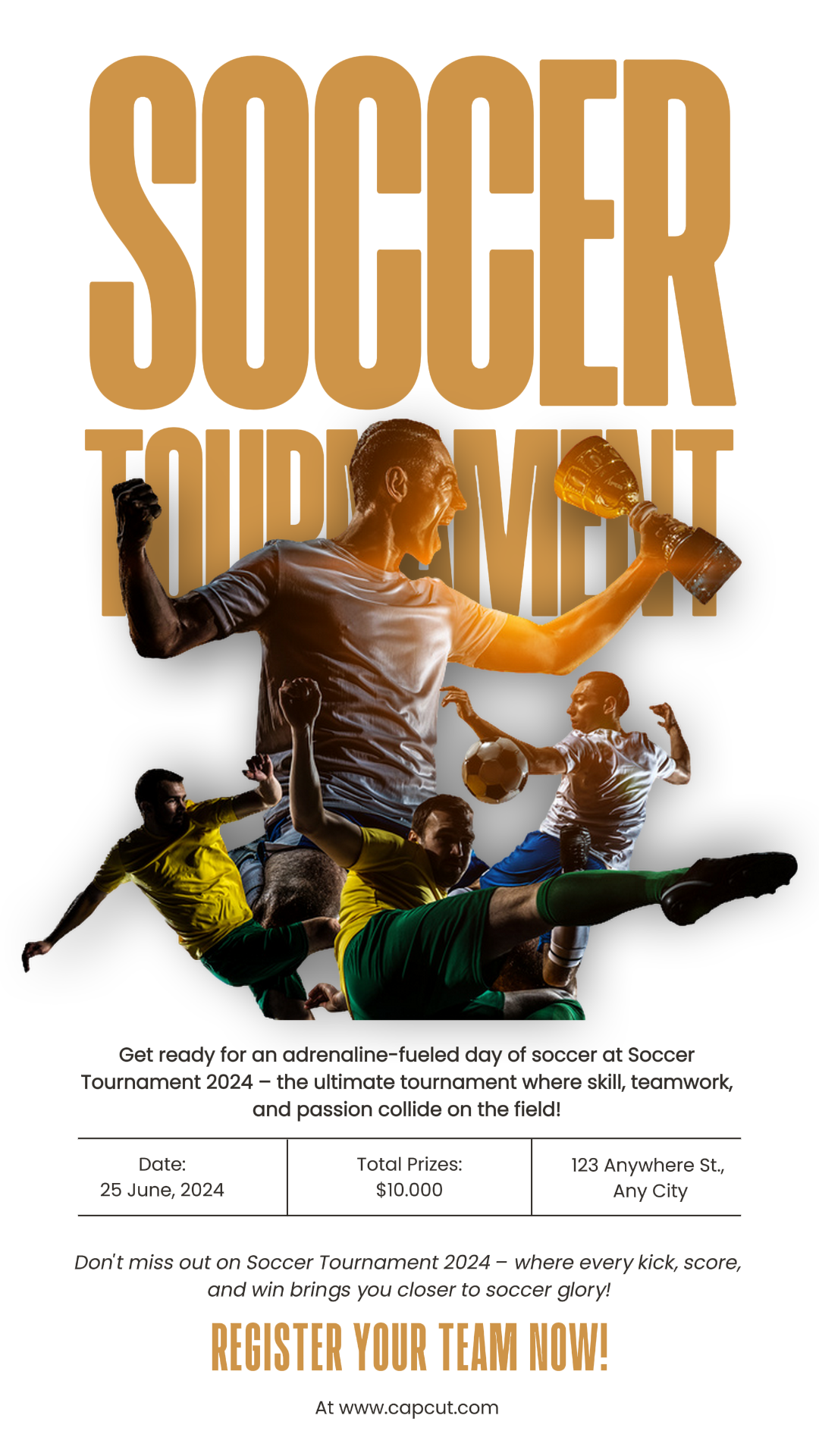 Poster Pemasaran Hiburan Turnamen Sepak Bola Olahraga Kisah Instagram