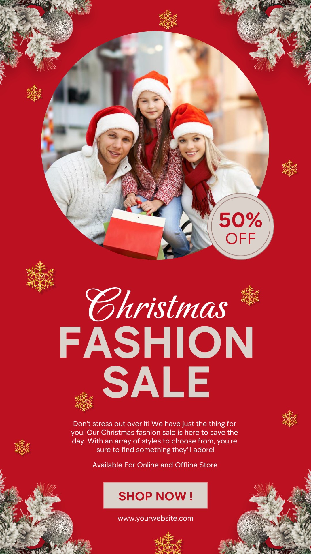 Vêtements Vente de mode de Noël Histoire Instagram