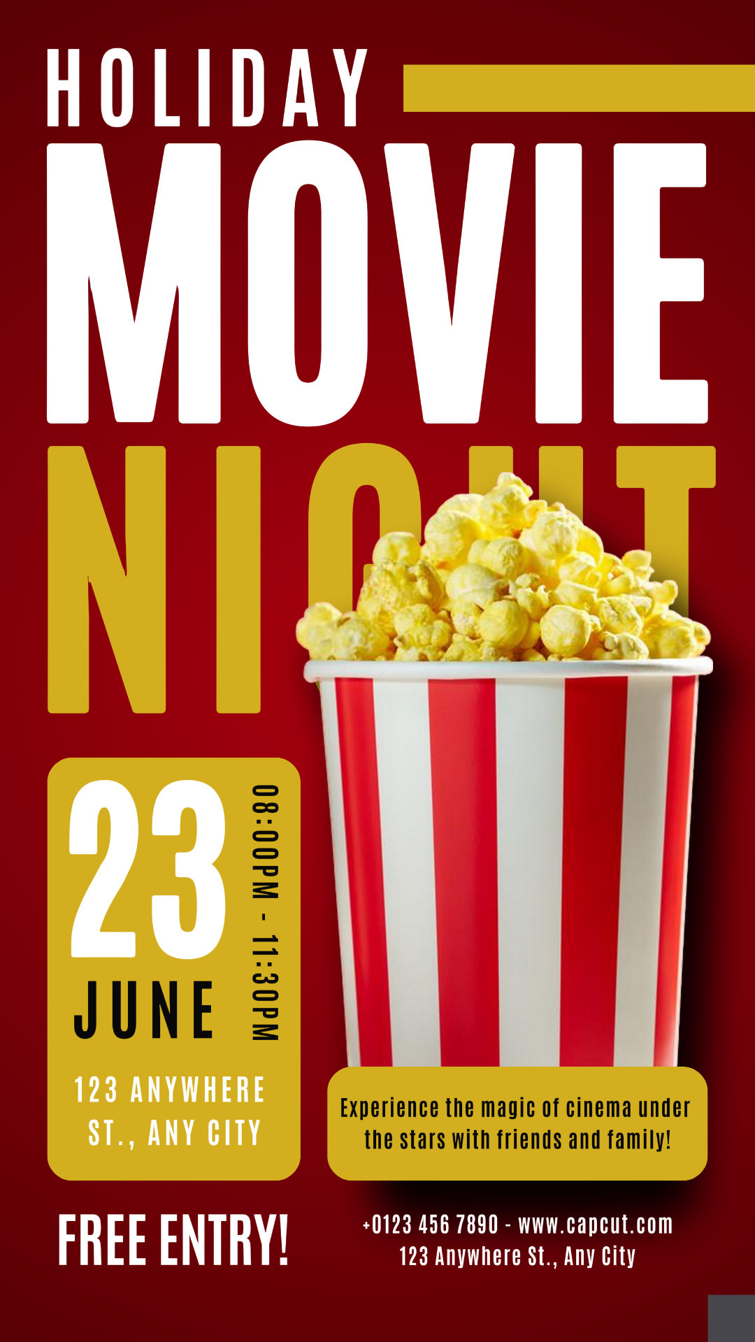 Poster Pemasaran Hiburan Film Acara Malam Promosi Instagram Story Modern