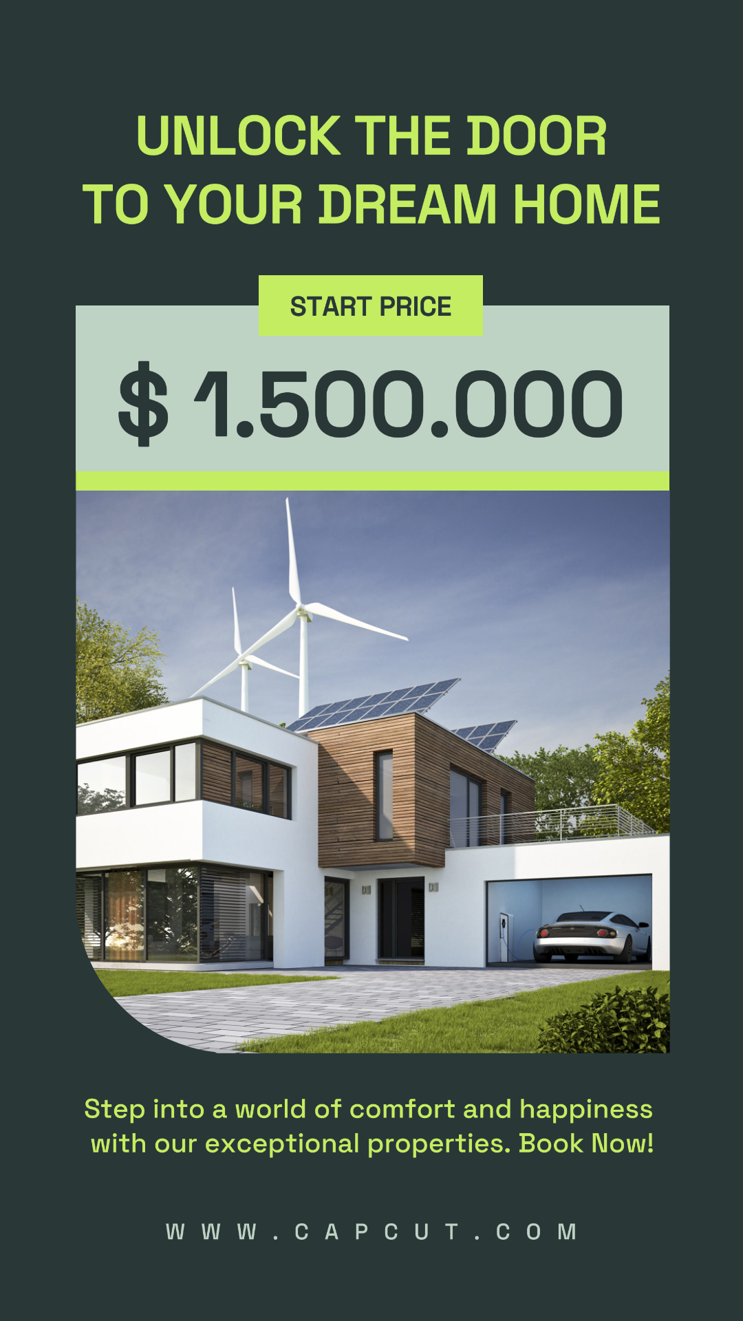 História do Instagram de imóveis modernos verdes escuros