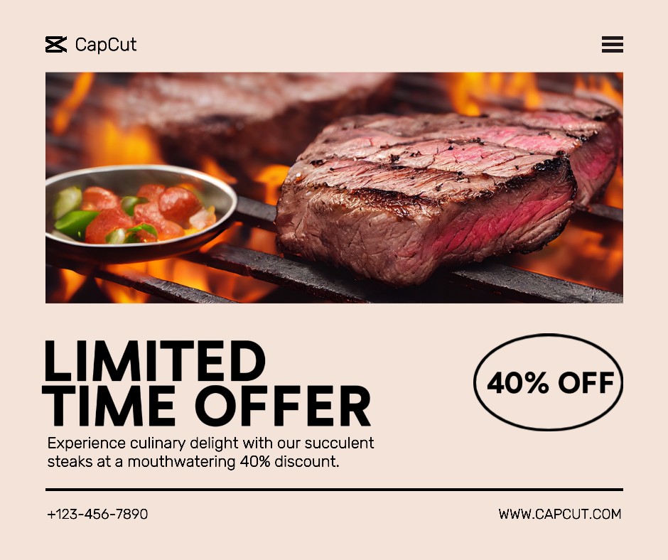 Promotion alimentaire Steak Publication Facebook