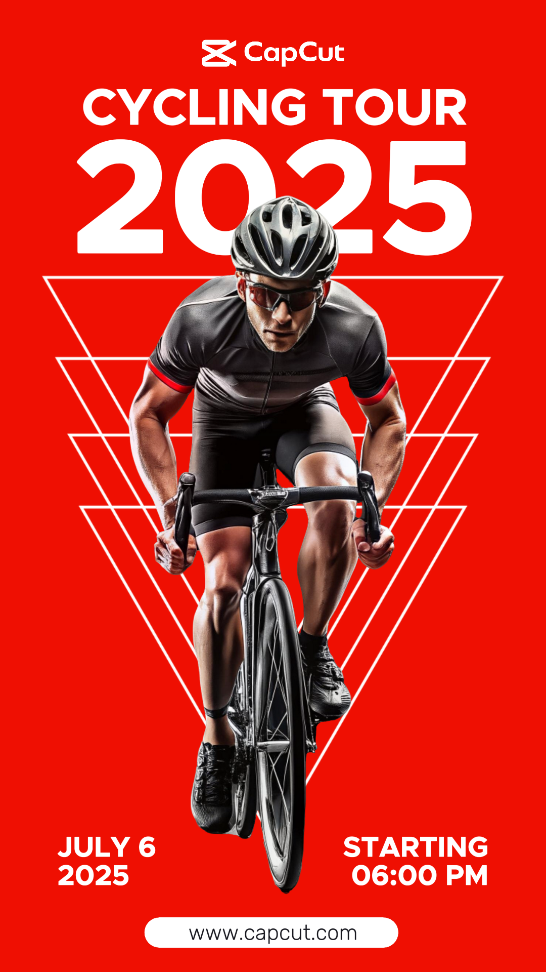 Sport und Match Kreatives Poster Radfahren Instagram Story Rot