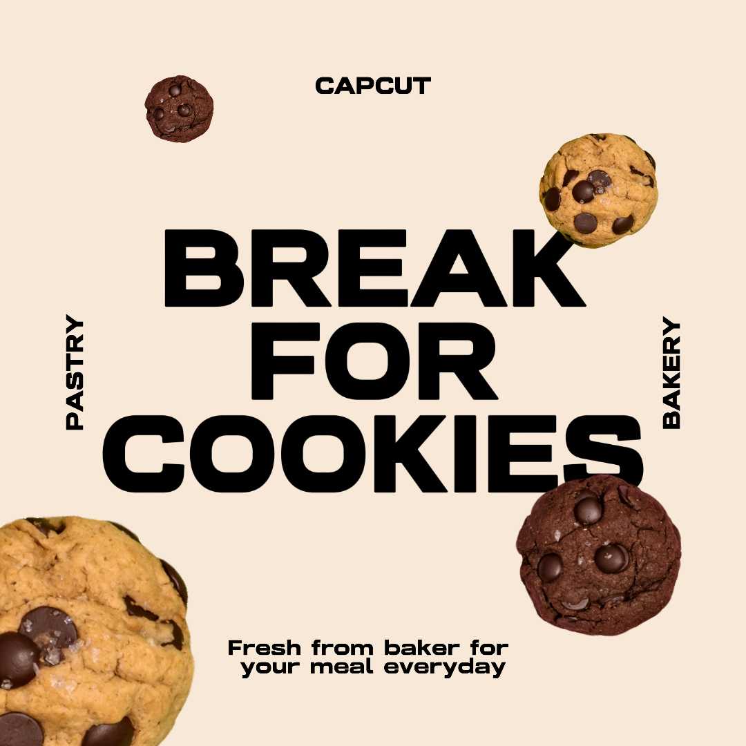 Weiche Beige Minimal Cookies Display Instagram Post