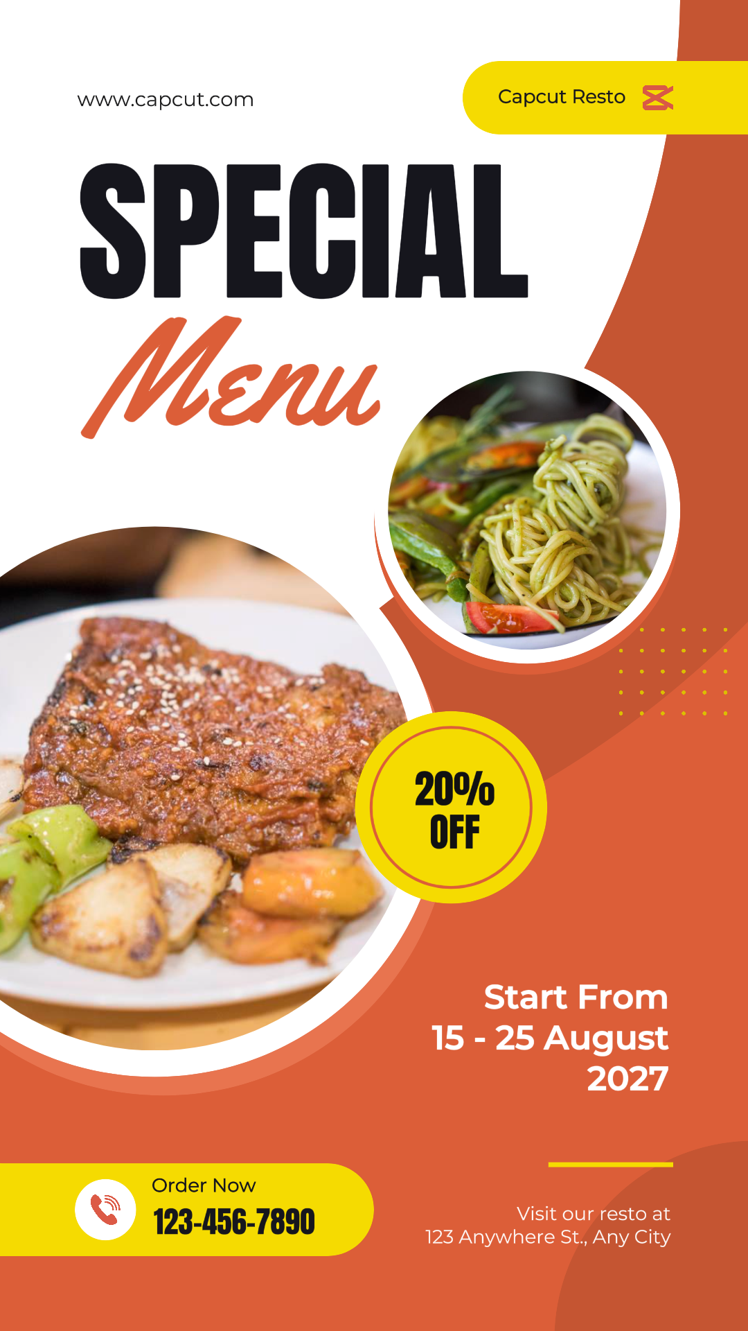 Menu Makanan Promo Poster Pemasaran IG Story