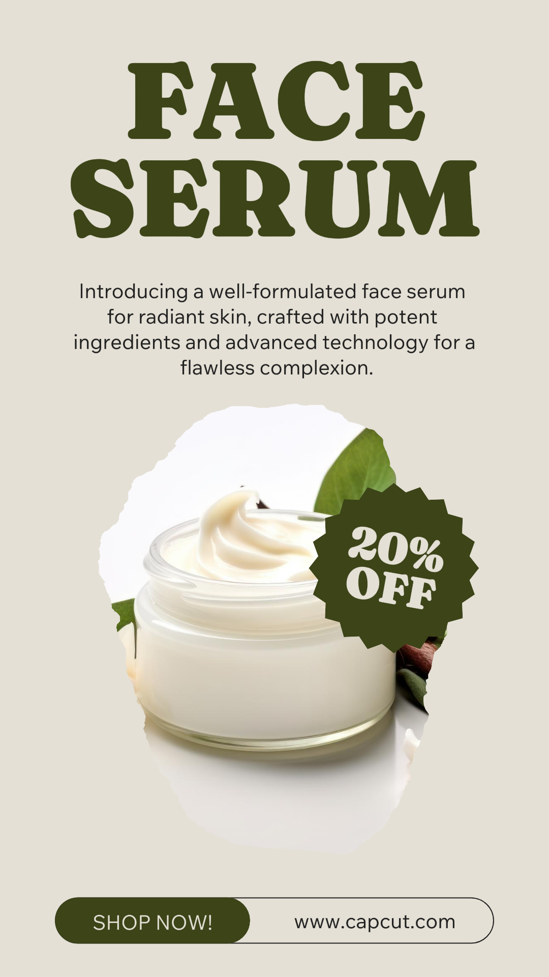 Beauty Care Marketing Poster Skincare Sale Instagram Story Minimalist