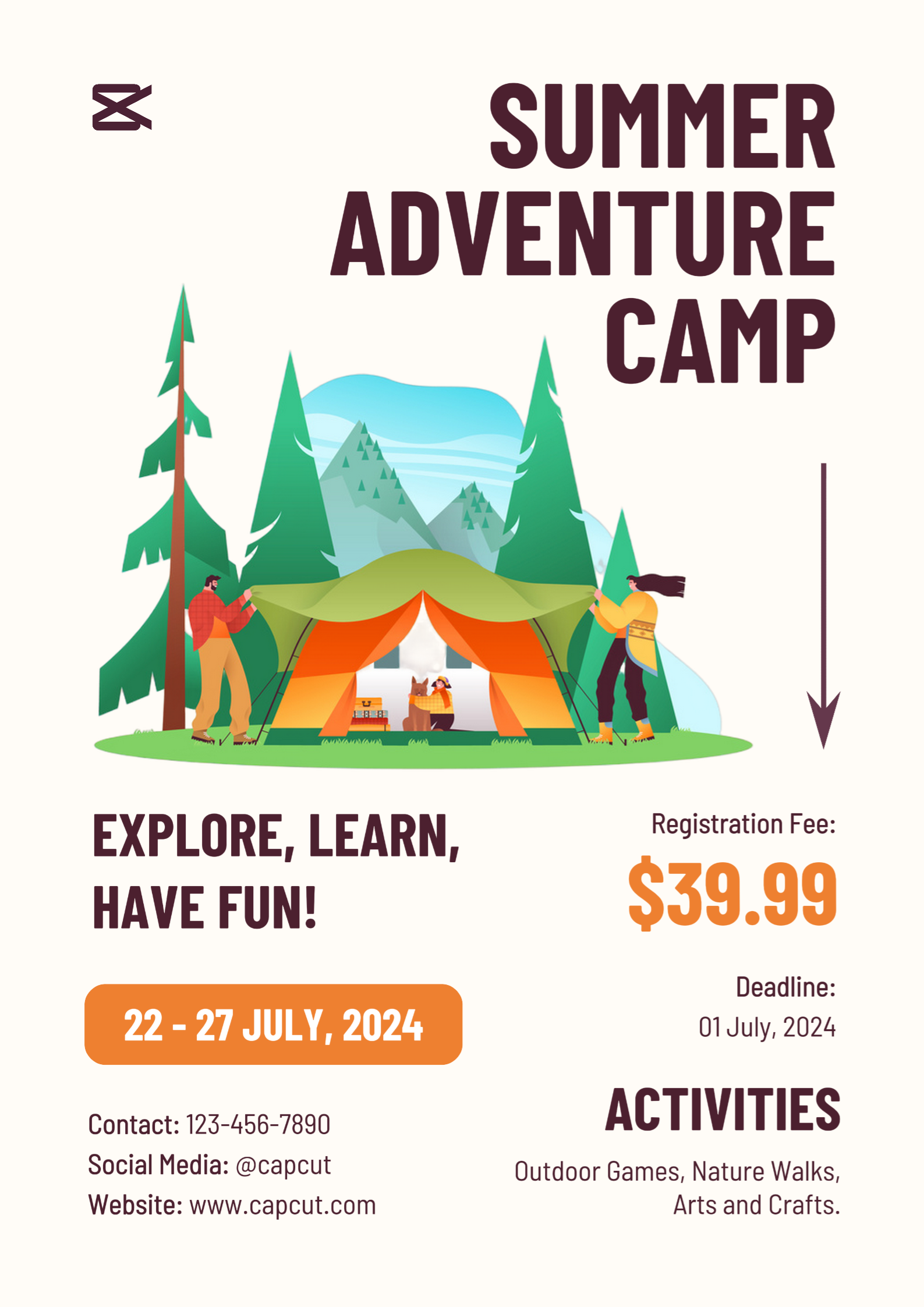 Non-Marketing Poster Brown Orange Flat Design