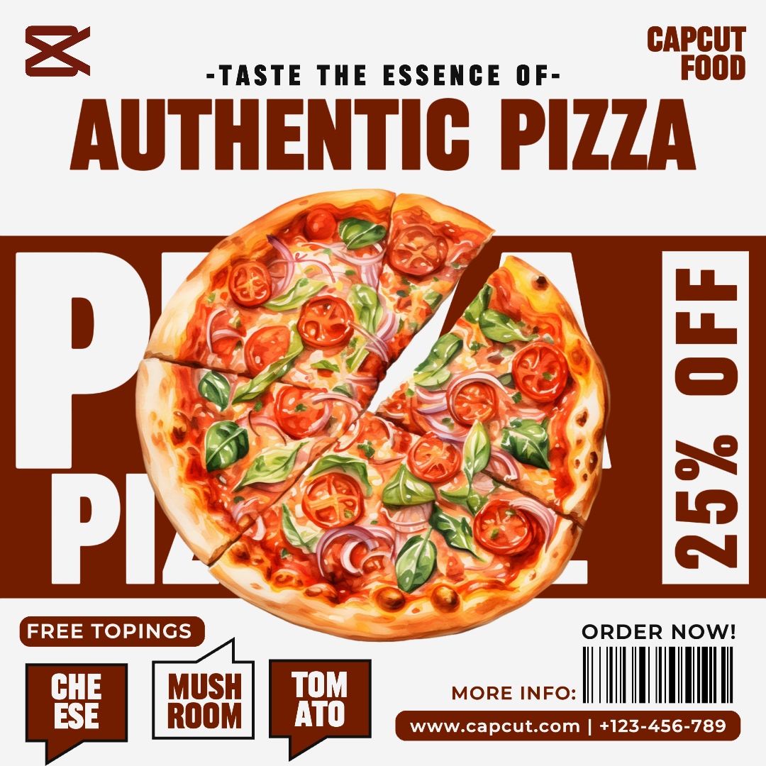 Alimentos e bebidas Promoção autêntica de pizza Instagram Post