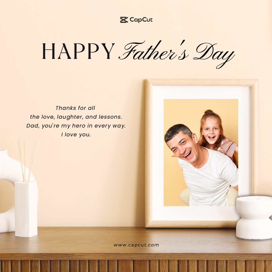 Vatertag Kreatives Poster Instagram Post Frame Beige Minimalist