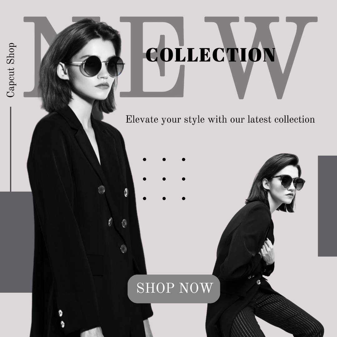 Fashion New Collection Instagram Post Black Grey Minimalist