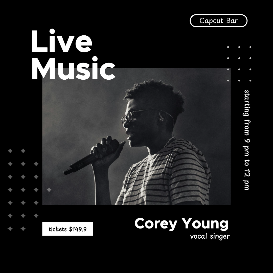 - Poster de música ao vivo de entretenimento post no instagram