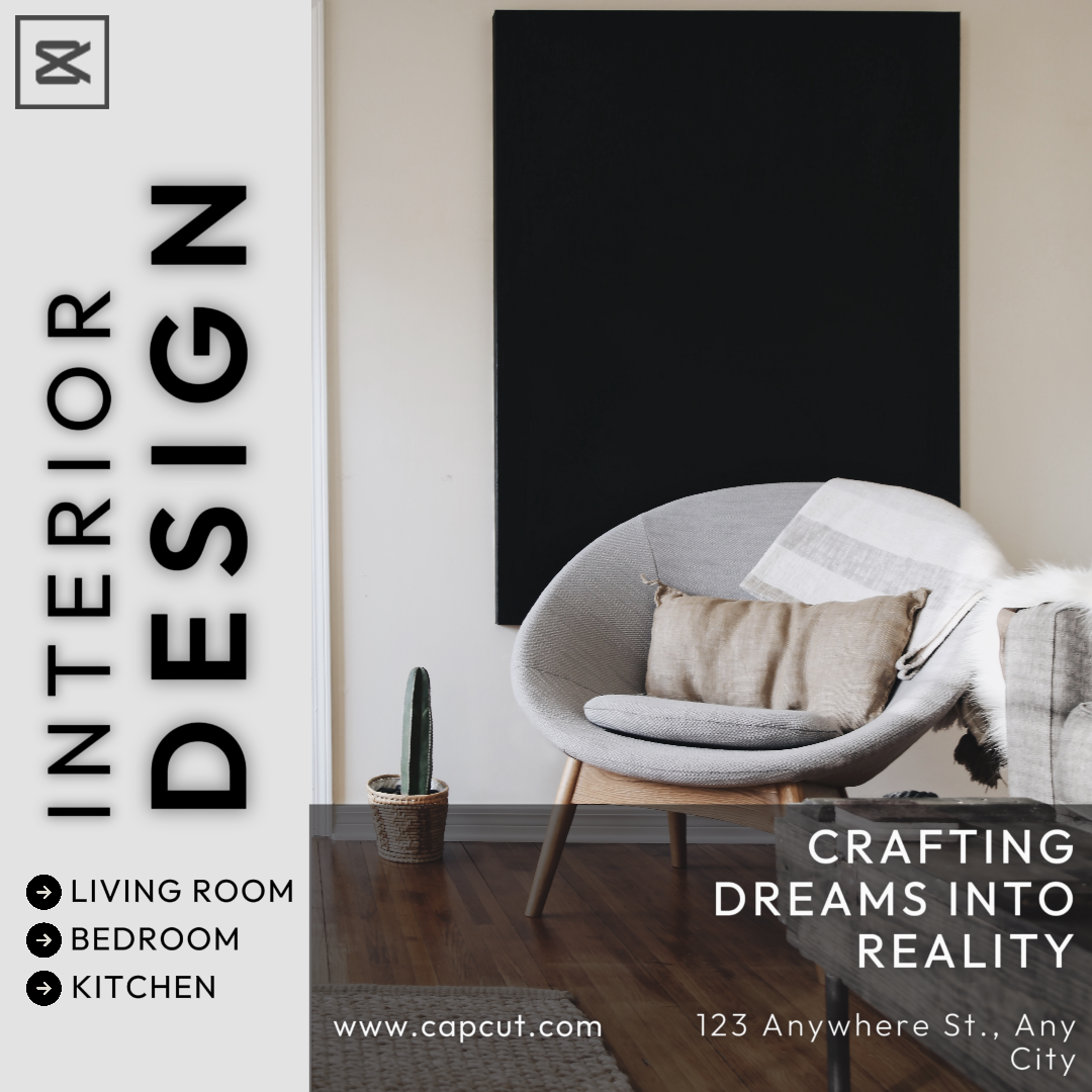 Design de Interiores Instagram Post Bege Elegante