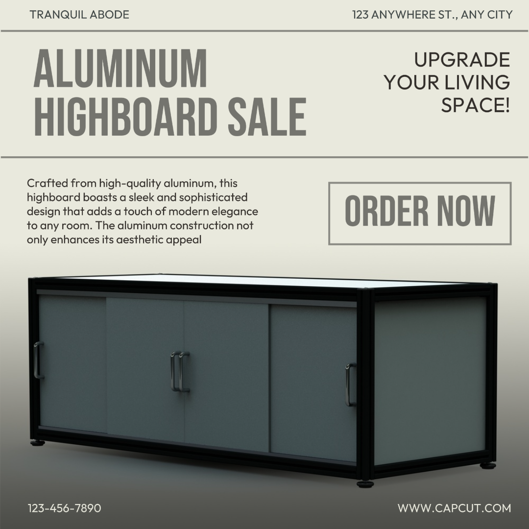 Household Marketing Poster Furniture Aluminum Highboard Sale Instagram Post Minimalist Style